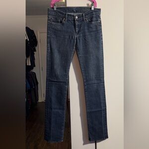 7 For All Mankind Dark Blue Straight Leg Jeans